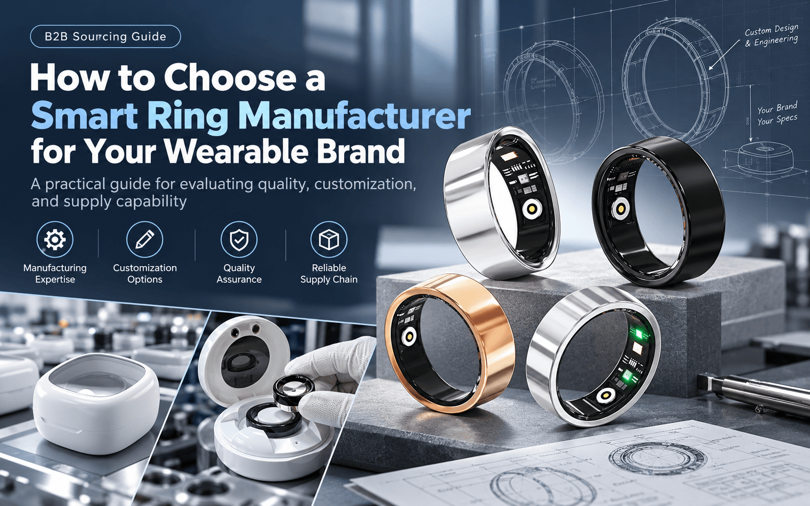 Smart ring manufacturer evaluation with product engineering, customization, quality assurance, and supply chain capabilities