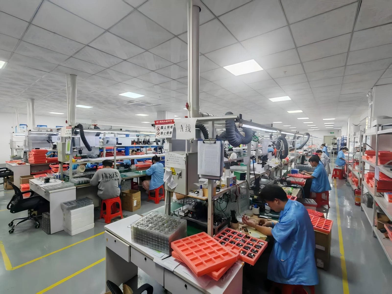 Smart glasses production line at the Altevo manufacturing facility