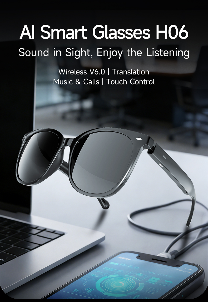 AI Smart Audio Glasses Bluetooth Translation H06A detail 1