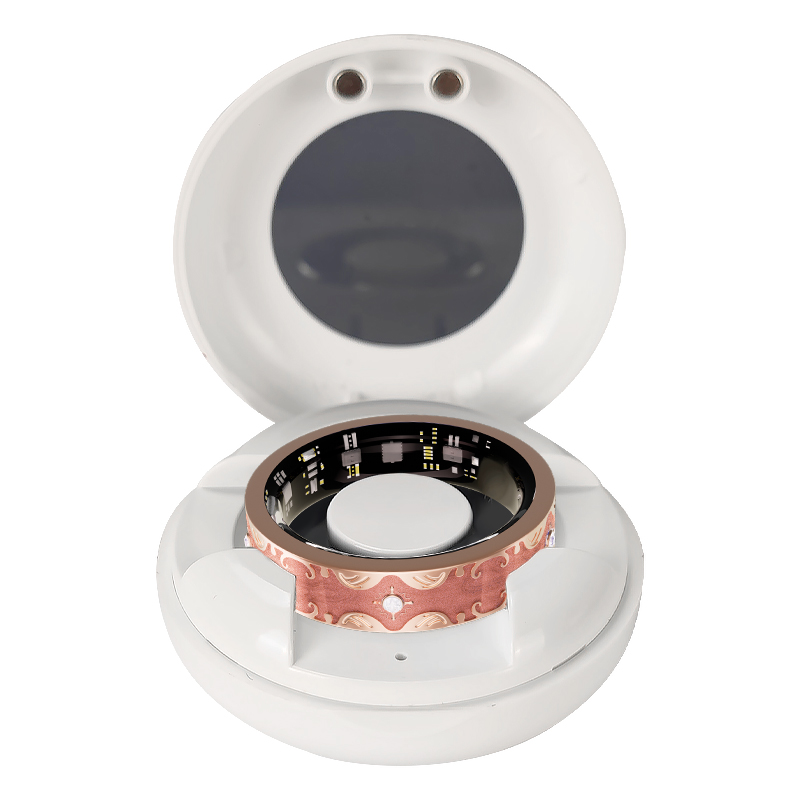 R10 jewelry smart ring — round charging case