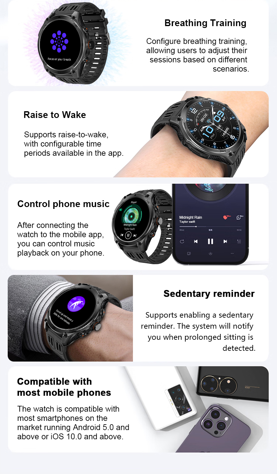 MA70 Rugged Outdoor GPS Smartwatch with 1.75" AMOLED Display detail 4