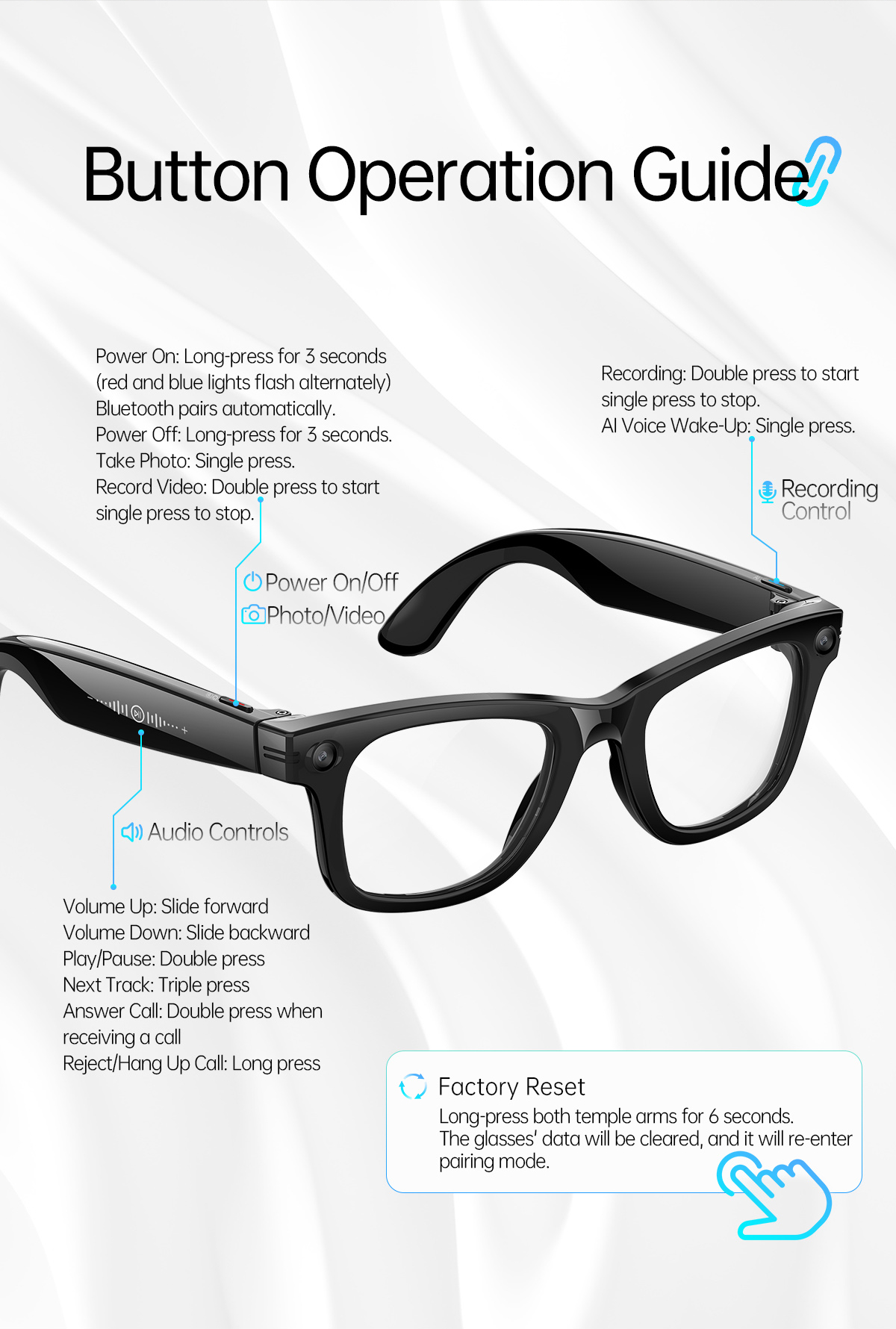 S620Pro 13MP AI Camera Smart Glasses with OIS Optical Stabilization AI Translation Voice Assistant and WiFi Transfer detail 9