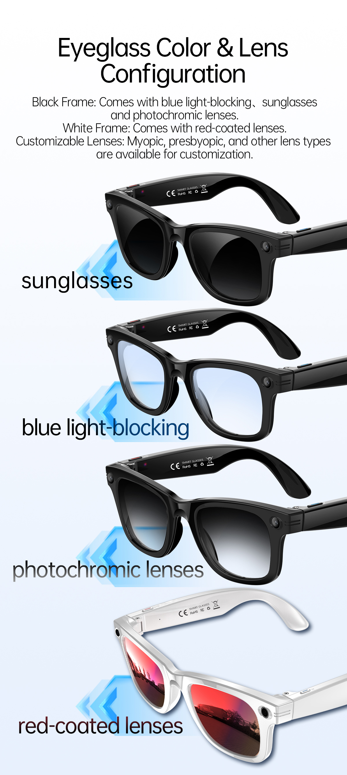 S620Pro 13MP AI Camera Smart Glasses with OIS Optical Stabilization AI Translation Voice Assistant and WiFi Transfer detail 10