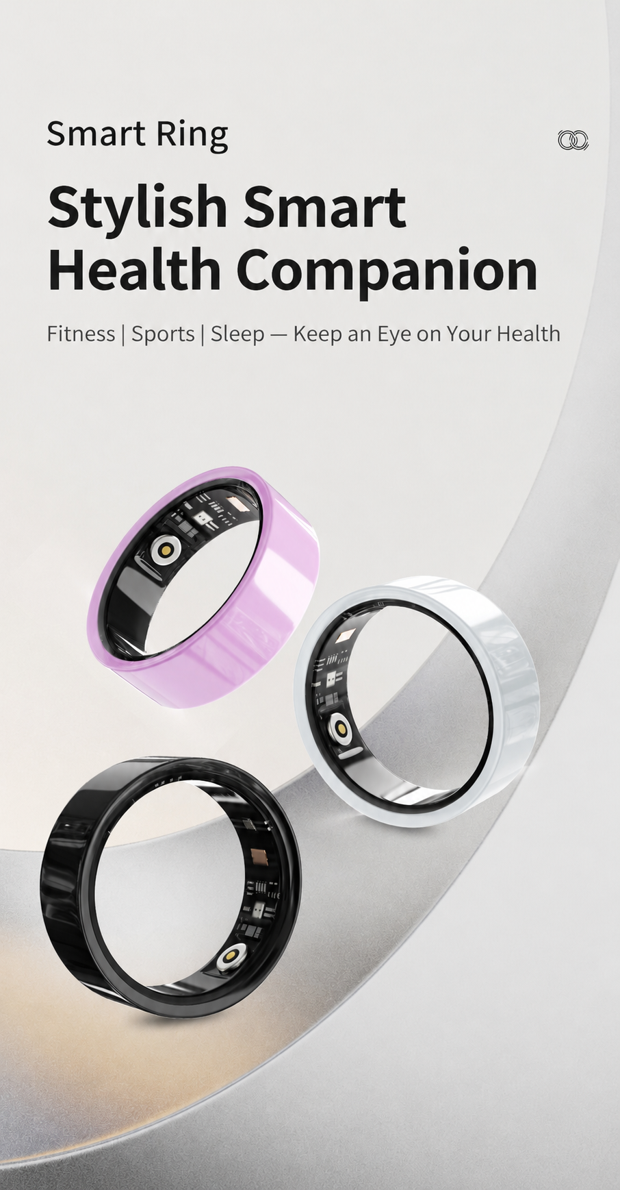 Smart Ring with Health Monitoring Sleep Tracking and Sports Tracking R04 detail 1