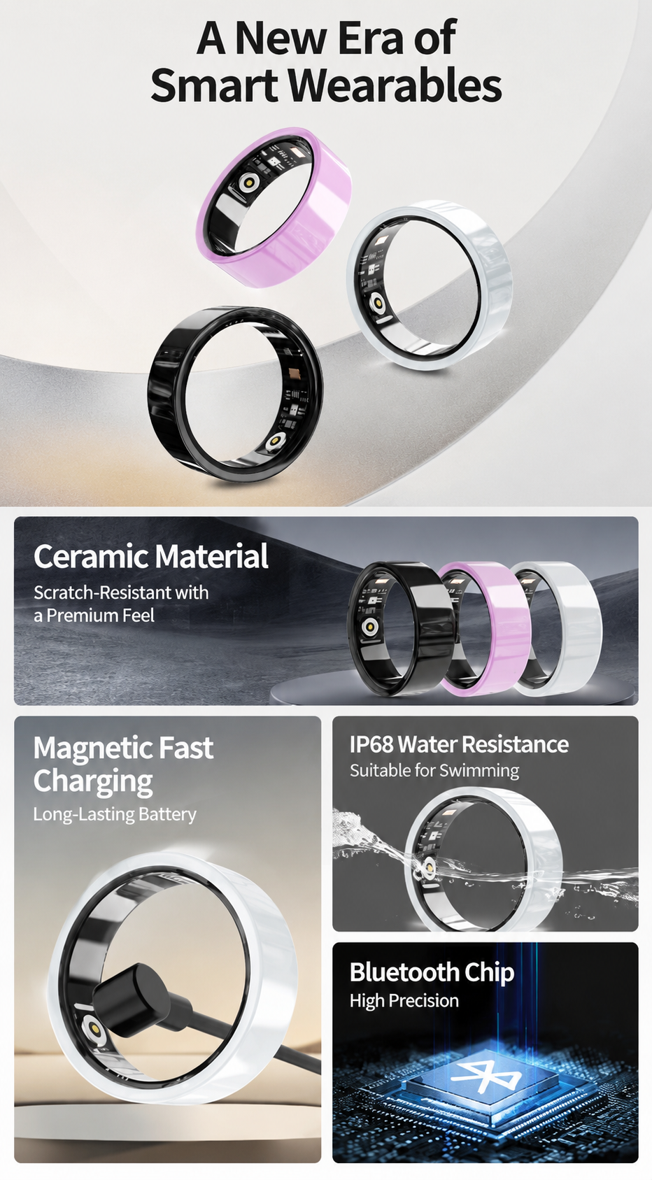 Smart Ring with Health Monitoring Sleep Tracking and Sports Tracking R04 detail 2