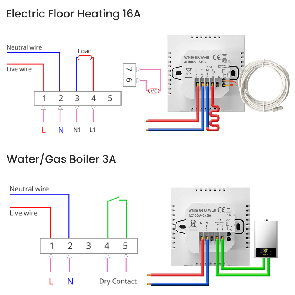 WiFi Smart Thermostat for Electric and Water Heating WT410 detail 4